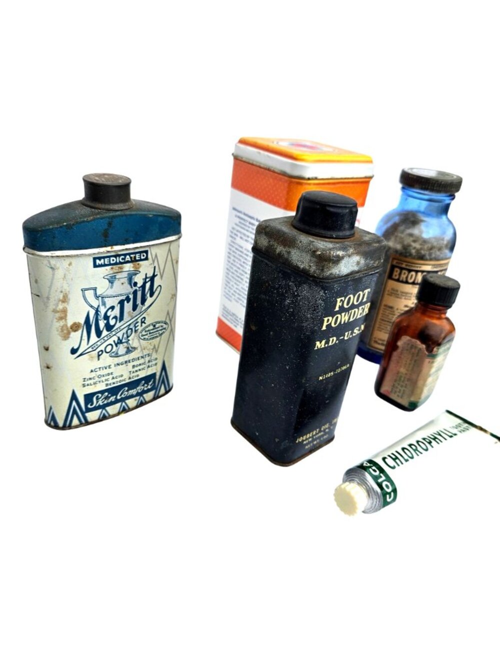 Vintage 1940s 1950s Pharmacy Collection Apothecary Lot Tins Bottles - Picture 3 of 16
